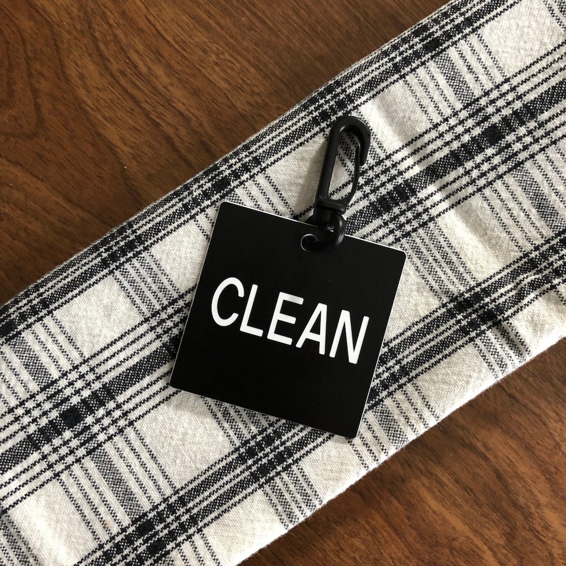 Clean or Dirty Tag Dishwasher Sign DoubleSided Engraved Etsy