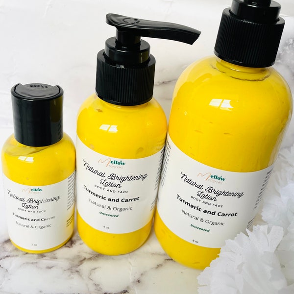 Turmeric and Carrot Lotion, Natural and Organic Lotion, Face and Body Lotion