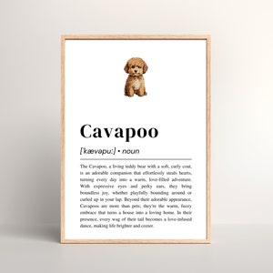 Cavapoo Definicja Wydruku - Format A4, Prezent Dla Miłośników Psów, Sztuka Psów, Dekoracja Dla Zwierząt - Rama Nie Jest Dołączona