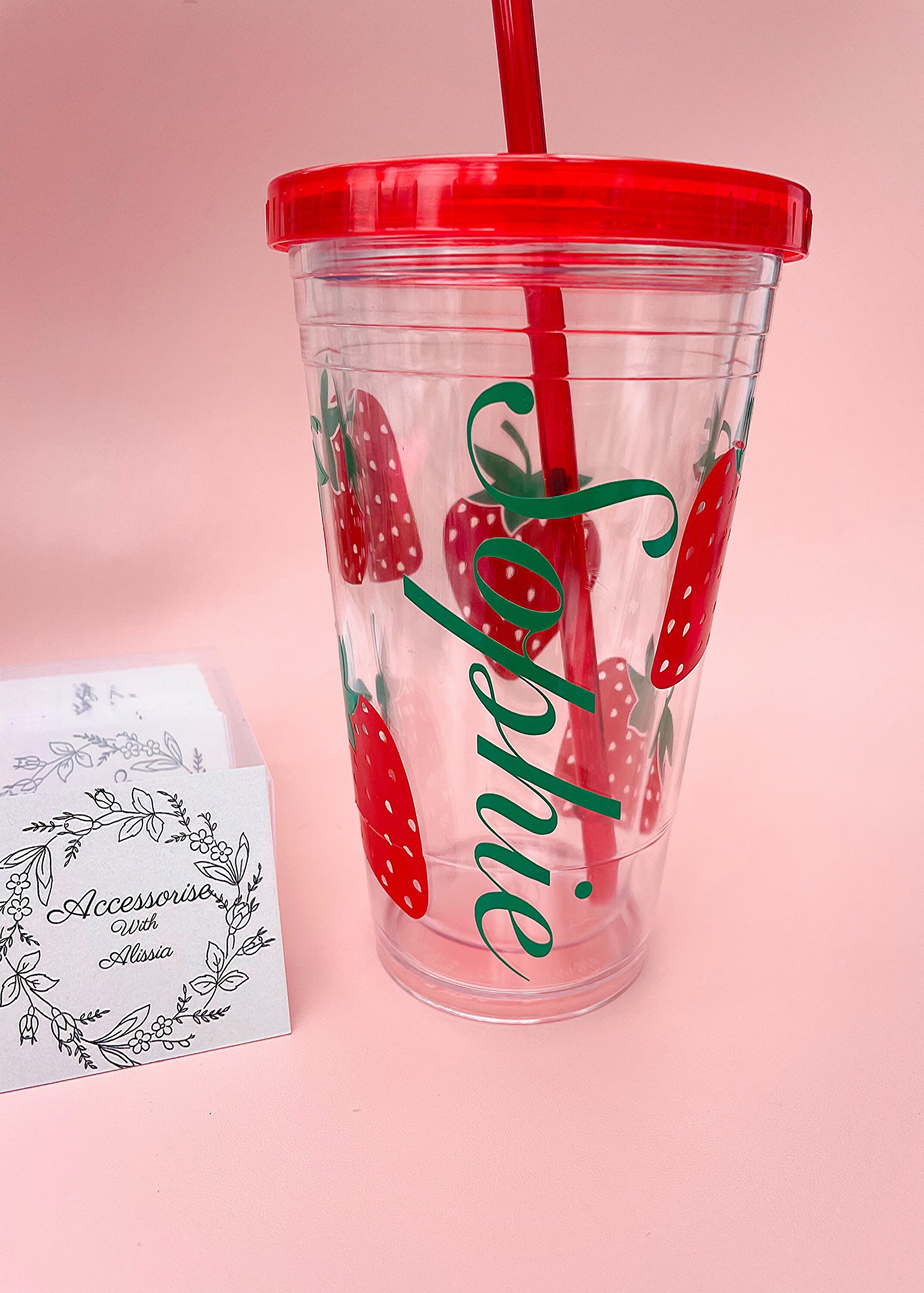 Personalised Strawberry Tumbler UK Reusable Cup Hot And Etsy
