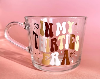 Taza de los años treinta / Taza de los treinta / Taza de cumpleaños / Taza para adultos / Taza personalizada / Taza de té / Café / Taza de cristal