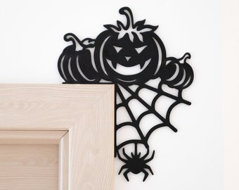 Große Halloween Tür Deko, gruselige Türecken, Halloween Türdekoration aus Holz