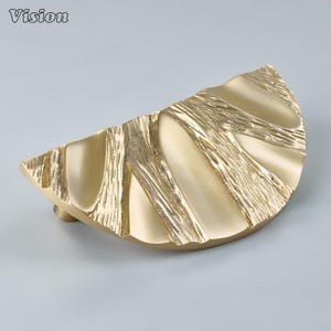 Solid Brass Half Moon Door Handle – Gold | Half Round Cabinet Pull | Half Moon Handle | Half Circle Handle | Circle Handle