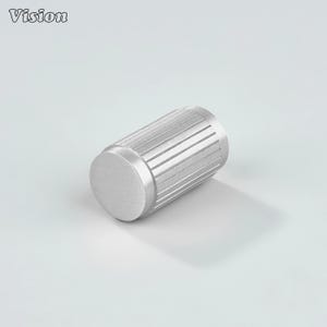 Aris Linear Knurled Brass Cylinder Knob – Silver Cabinet Pull, Drawer, Wardrobe, Cupboard Handle