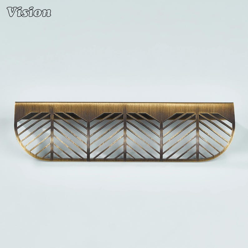 Antique Bronze finish plain cabinet handle with leaf design for kitchen cabinets