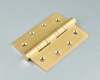 Charnières de porte rectangulaires en laiton massif - Roulement, finition dorée, quincaillerie d'armoire