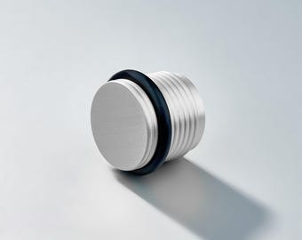 Avalon Solid Brass Ringed Knurled Door Stop - Silver