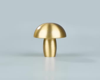 Solid Brass Mushroom Cabinet Knob – Gold Finish Drawer Knob