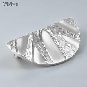 Solid Brass Half Moon Door Handle – Silver | Half Round Cabinet Pull | Half Moon Handle | Half Circle Handle | Circle Handle