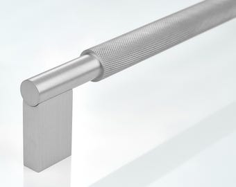 Kronos Knurled Solid Brass Appliance Pull - Silver