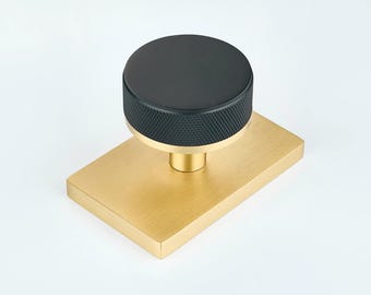 Knurled Brass Door Knob – Black Gold Modern Interior Knob