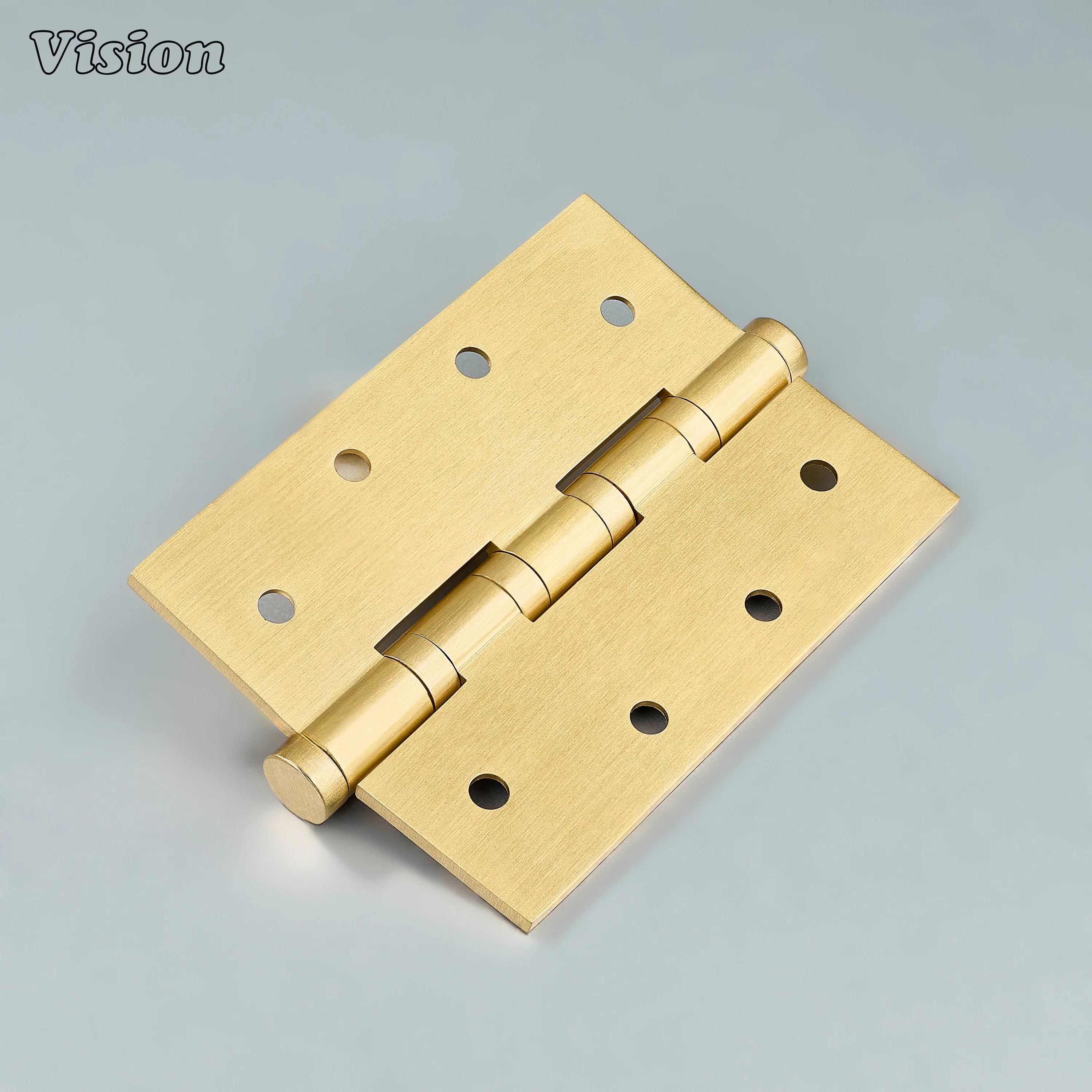 Rectangular Hinge Solid Brass Rectangle Door Hinges – Bearing, Gold Finish, Cabinet ...