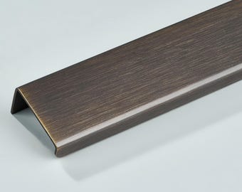 Solid Brass Lip Pull Handle, Antique Bronze Cabinet Edge Pull, Modern Drawer Hardware