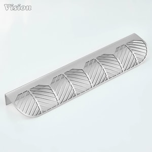 Cabinet handle with plain profile in Silver finish for furniture drawers