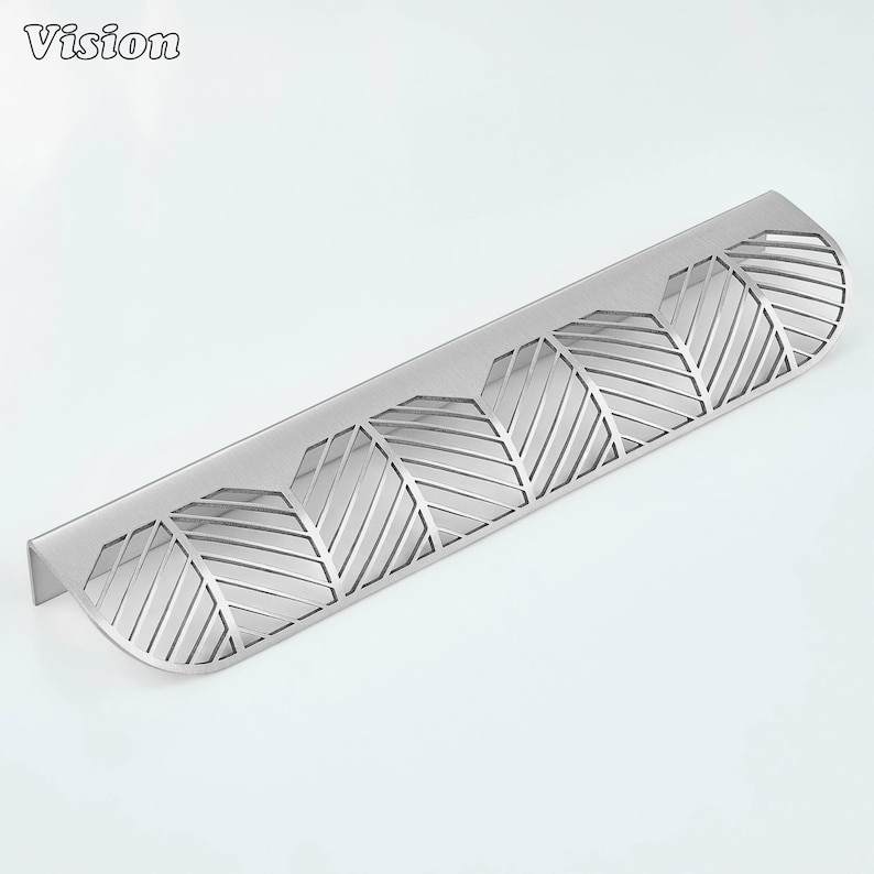 Cabinet handle with plain profile in Silver finish for furniture drawers