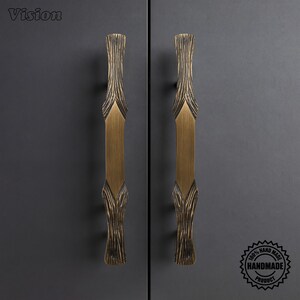 Solid Brass Driftwood Appliance Pull – Antique Bronze Cabinet Handle