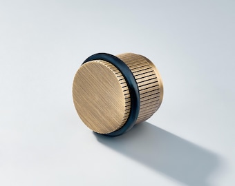 Avalon Solid Brass Linear Knurled Door Stop - Antique Bronze