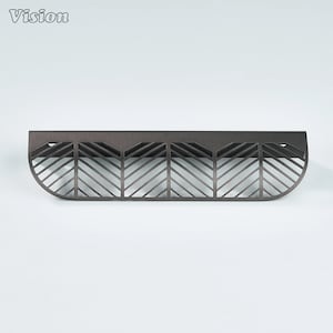 Plain brass cabinet handle in Gunmetal with cut detailing for wardrobes