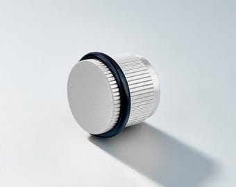 Avalon Solid Brass Linear Knurled Door Stop - Silver