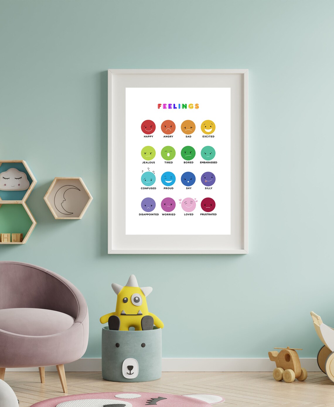Feelings Wall Art Room Decor Educational Prints Montessori Etsy