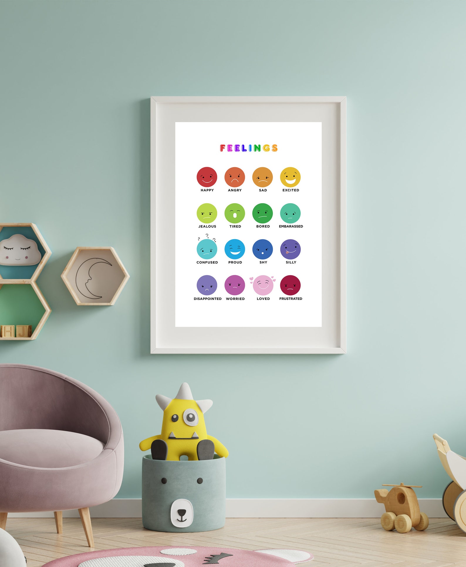Feelings Wall Art Room Decor Educational Prints Montessori Etsy