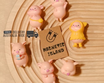 Set of 6  cute pet pets pig piggy piglets fridge refrigerator magnet kitchen home decor