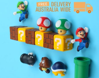 10 pcs 3D Cute Mario Resin Fridge Magnets