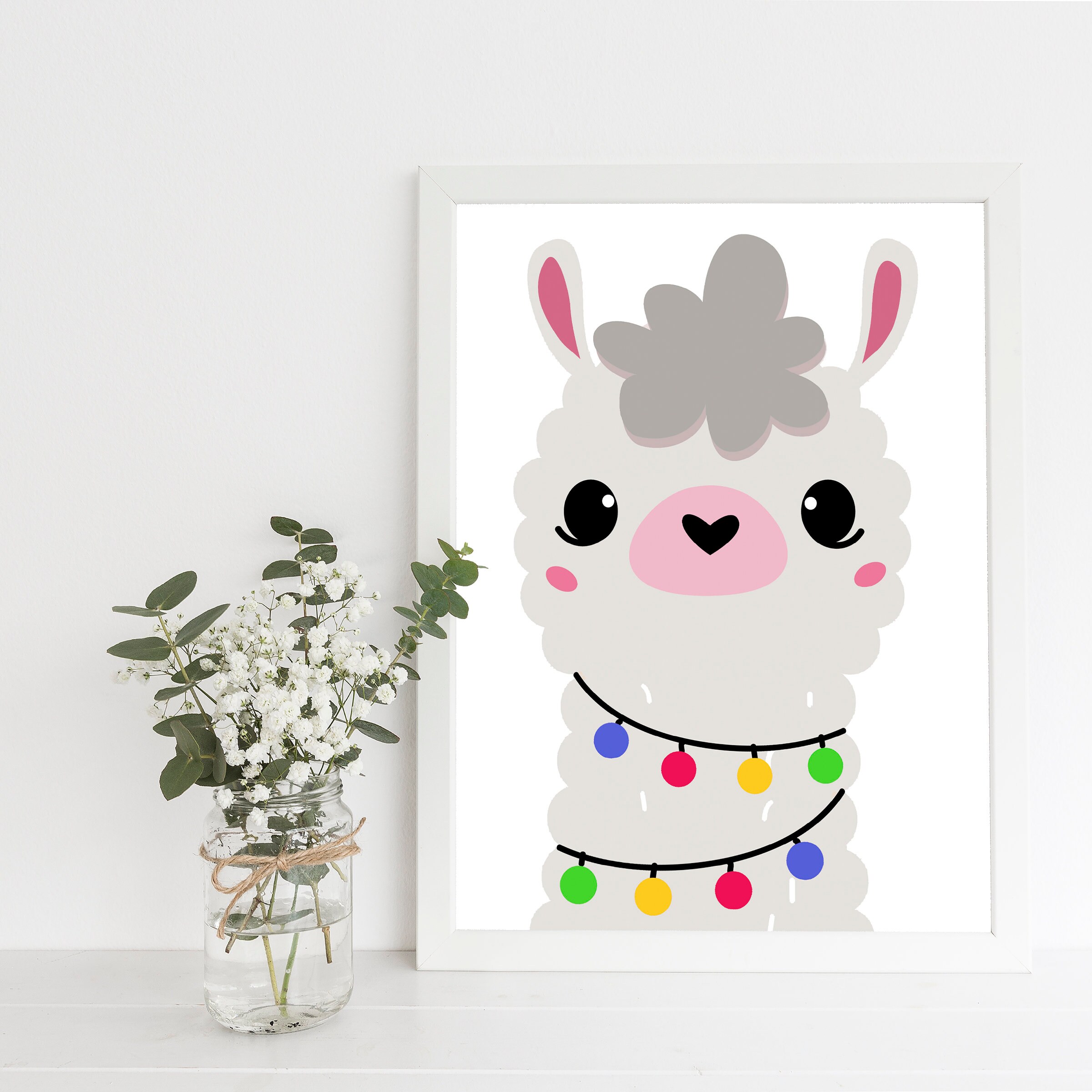 LLAMA PRINT ALPACA Wall Art Home Decor Llama Llama Etsy