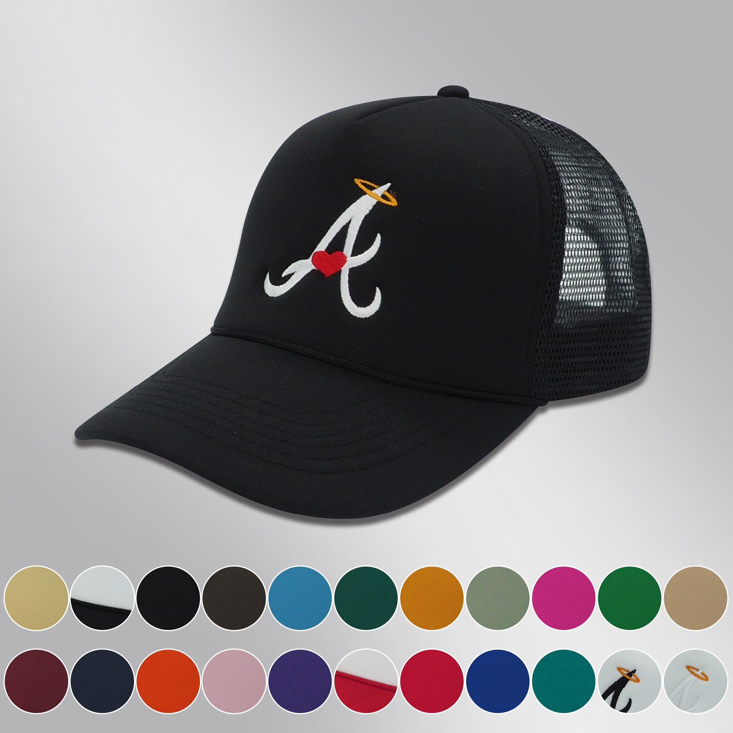 Atlanta Braves ALL-OVER SCRIBBLE Navy Fitted Hat by New Era