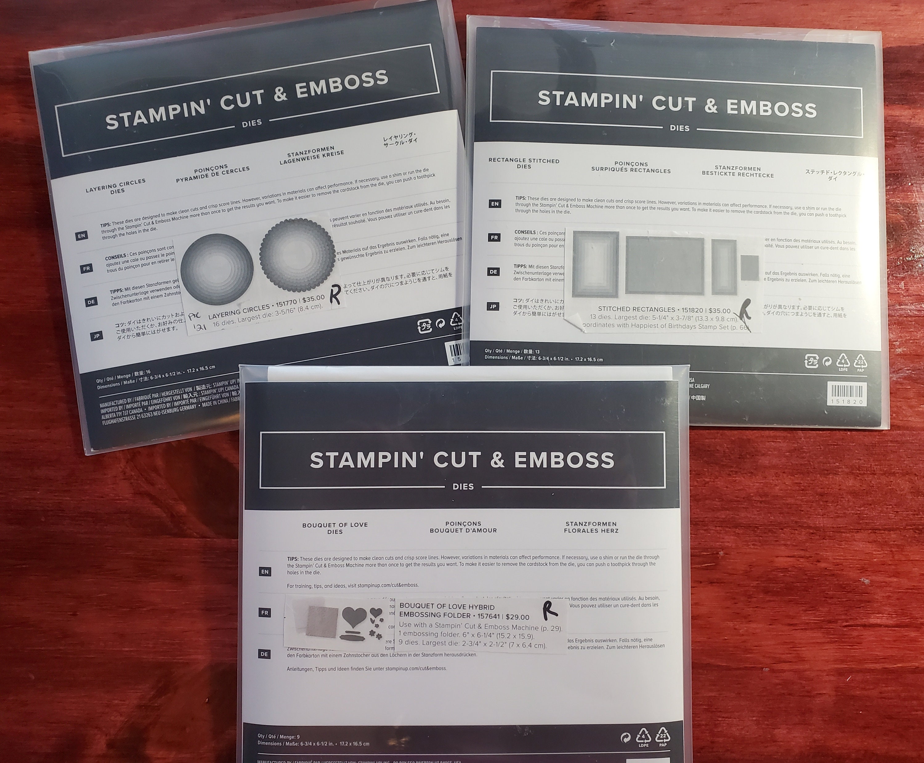 Stampin' Up 3x6 Embossing Folders Some 3D Your Choice 