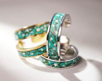 Mandelblüten Design Ringe - Van Gogh Inspiration - Handgezeichneter Lederring