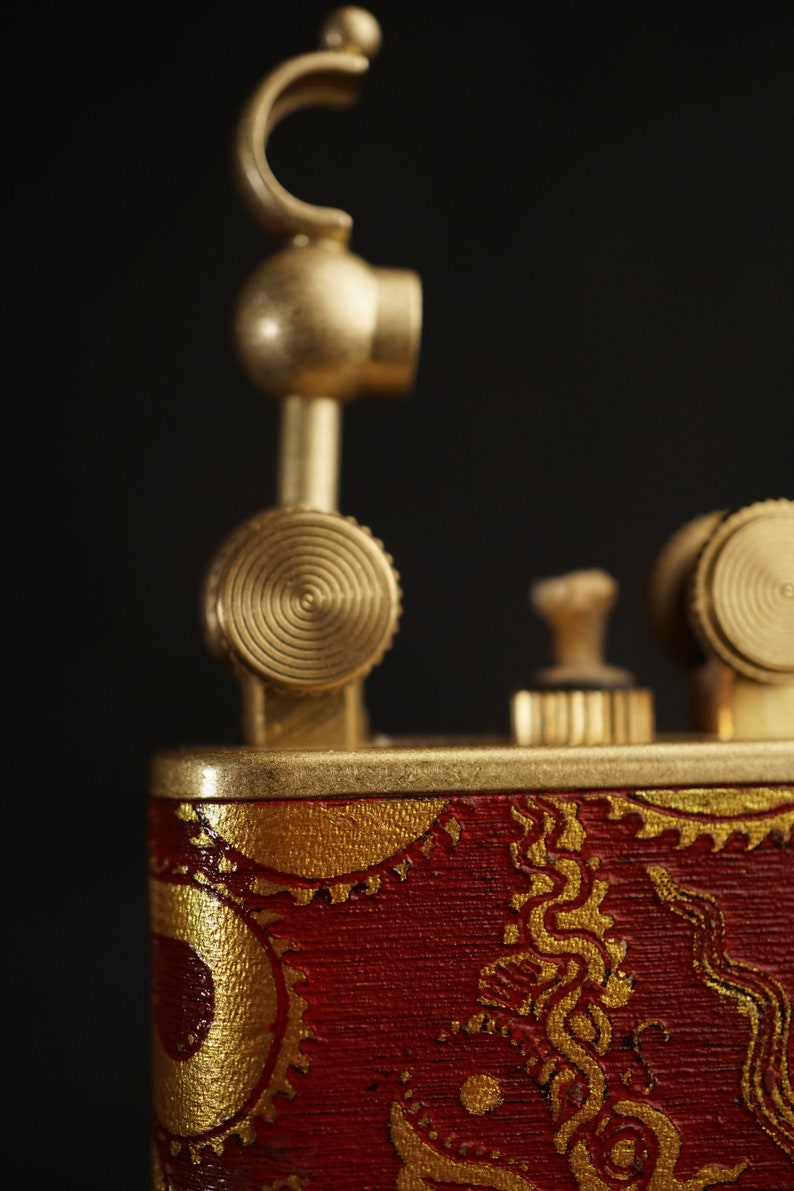 Hand-Drawn Dragon Leather Lighter – Pure Copper, Refillable image 6