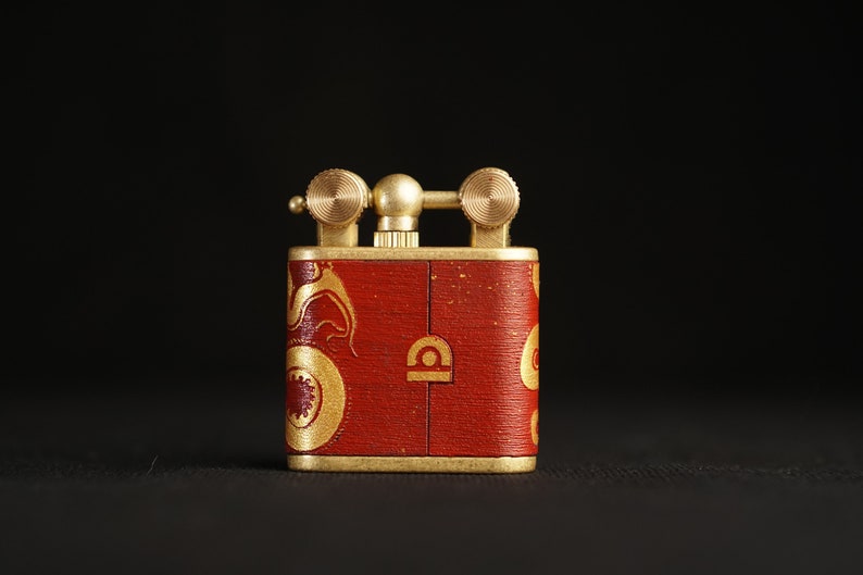 Hand-Drawn Dragon Leather Lighter – Pure Copper, Refillable image 3