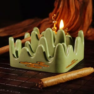 The Tian Mountain Ashtray - Handmade Ashtray for Cigar - Custom Cigars Astray - Handcrafted Cement Astray - Ashtray Gift for Men