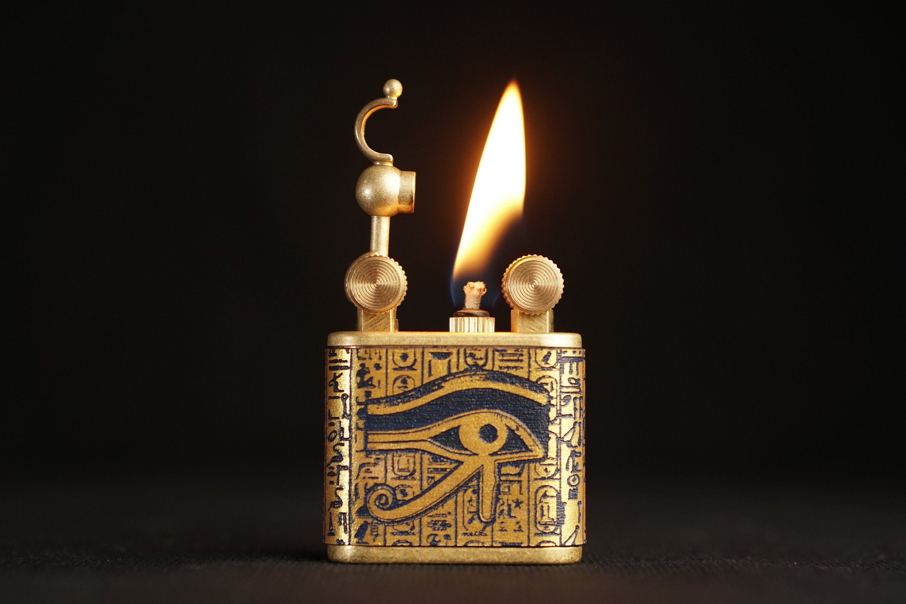 Mystical Eye of Horus Design Refillable Lighter Handcrafted Genuine
