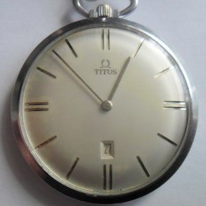 Titus pocket watch with chain 17j. swiss