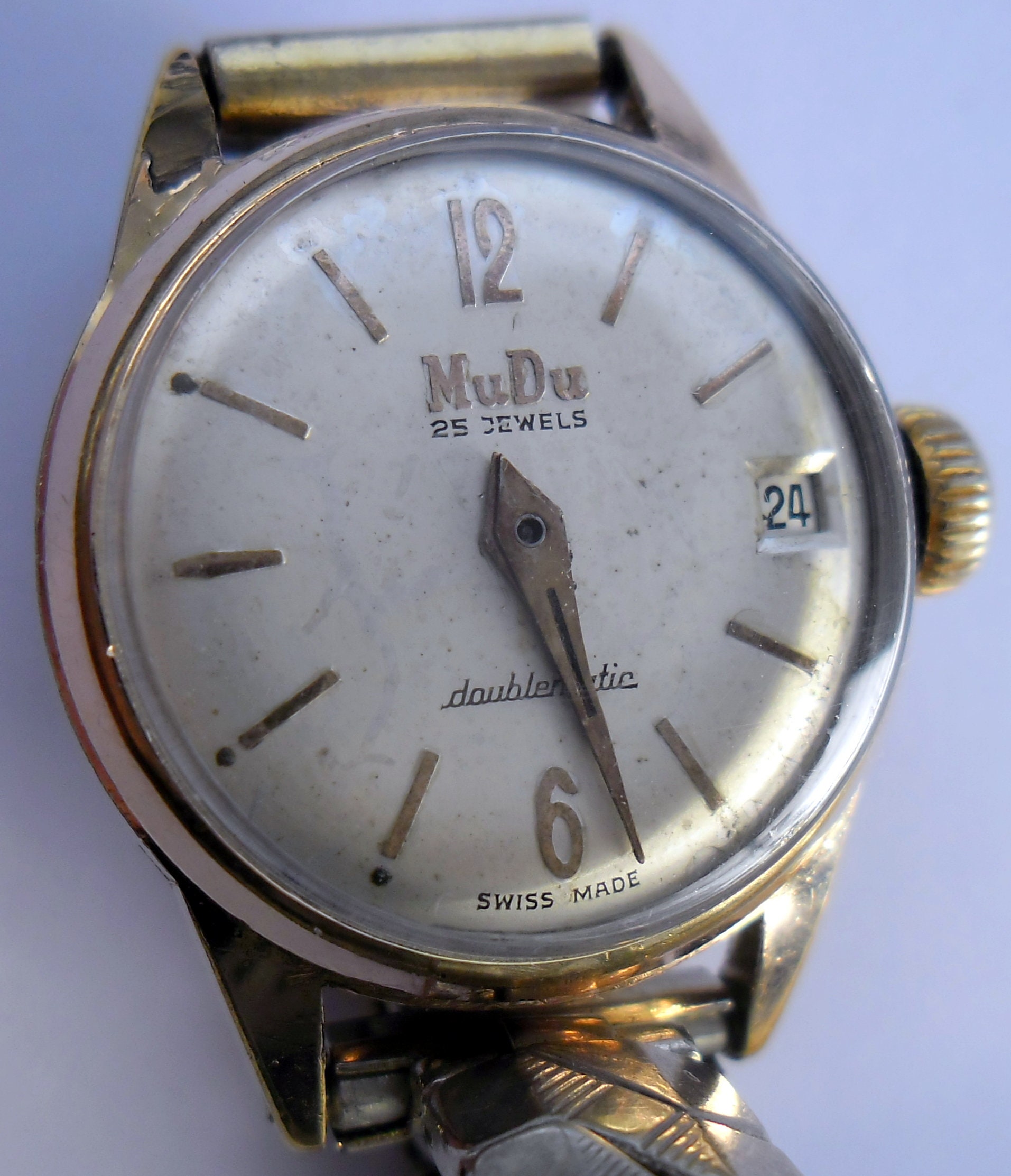Mudu 25 Jewels Automatic Swiss Made Gold Plated 60 s Doublematic Ladies Etsy UK