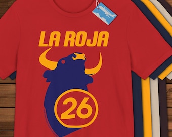 Spain World Cup 2026 "La Roja" National Football Tee! Official Retro RFEF Soccer Shirt! The Red One!
