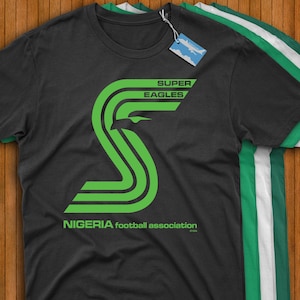 Nigeriansk fotbollströja Super Eagles! Retro vintage nigerianska landslaget VM och Afrikanska mästerskapen i fotboll!
