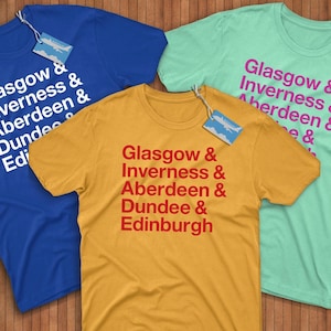Scotland Cities Shirt! Reppin' Dundee, Glasgow, Inverness, Aberdeen, & Edinburgh!