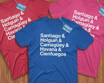 Maglia Cuba Cities! Reppin&#39; Santiago de Cuba, Holguin, Camagüey, L&#39;Avana e Cienfuegos! (Paese di origine: U.S.A.)