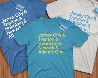 New Jersey Cities Shirt! Reppin' Jersey City, Trenton, Hoboken, Newark, & Atlantic City!
