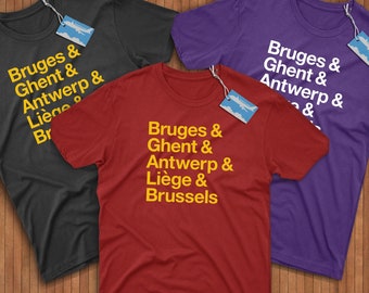 Belgium Cities Shirt! Reppin' Bruges, Ghent, Antwerp, Liege, & Brussels!
