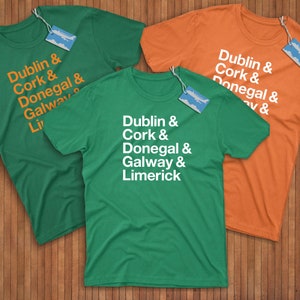 Ireland Cities Shirt! Reppin' Dublin, Cork, Donegal, Galway, & Limerick!