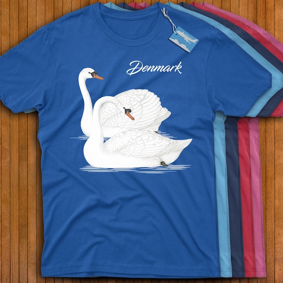 Denmark Mute Swan National Bird Shirt! Retro Vintage Danish Tourism Wildlife Nature Tee. Guds Hjælp, Folkets Kærlighed, Danmarks Styrke!