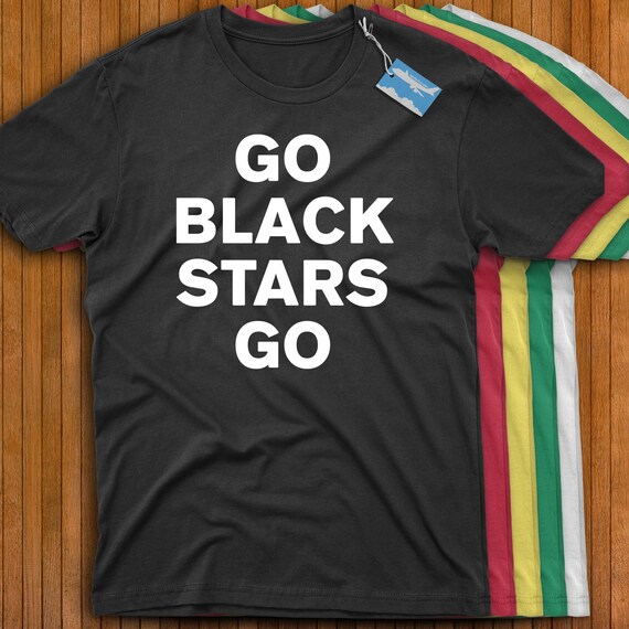 Ghana Football "Go Black Stars Go" 2022 Official World Cup Tee! National Retro Ghanaian Soccer Team Shirt! Asante Kotoko!
