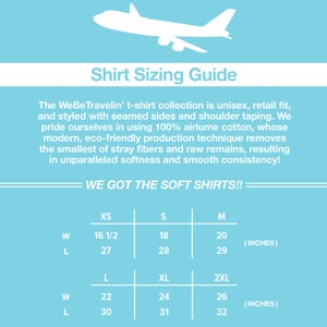 May include: A blue and white chart with the text "Shirt Sizing Guide" and "We Got The Soft Shirts!!"  The chart shows the measurements in inches for different sizes of t-shirts, including XS, S, M, L, XL, and 2XL.
