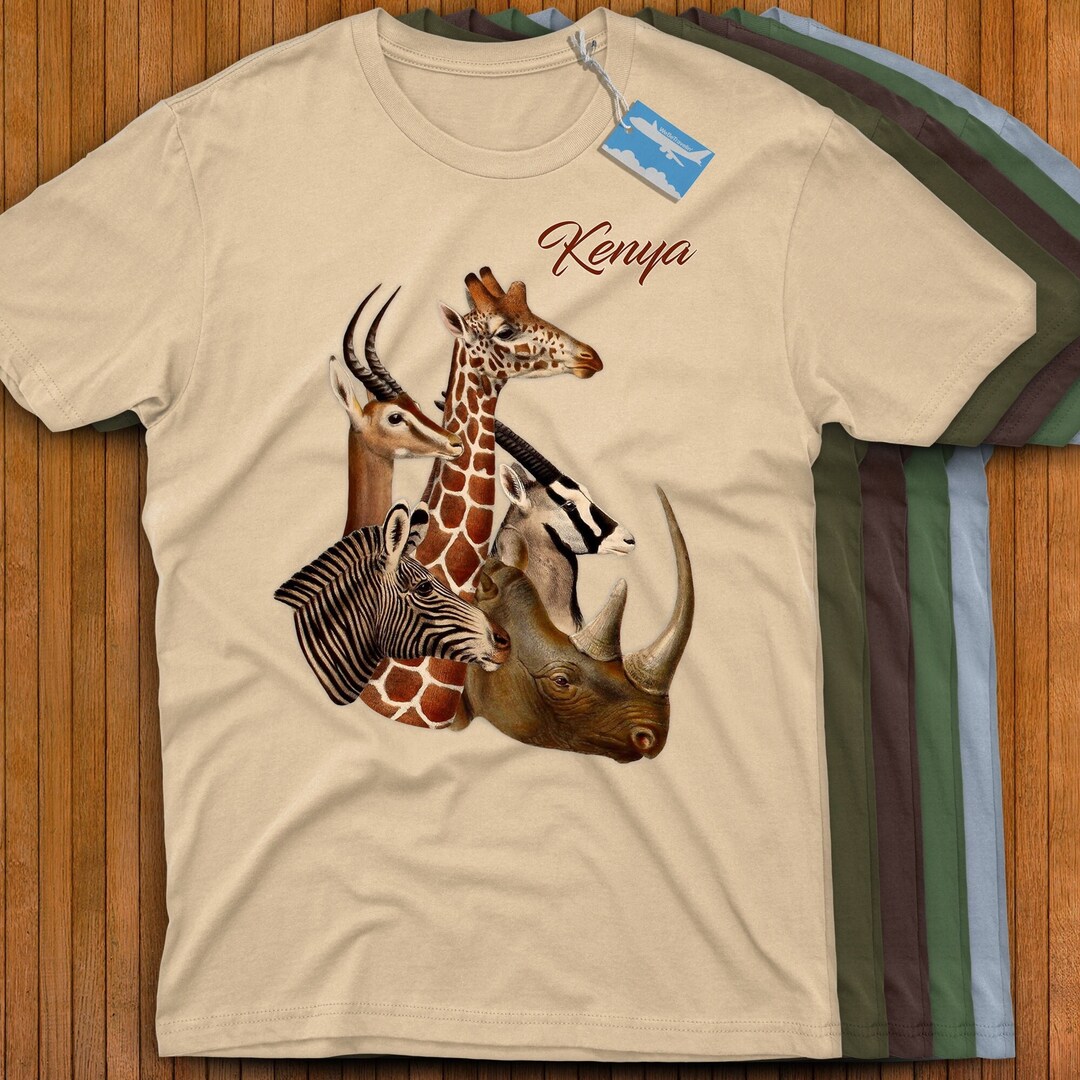 【WOOHWA】SAFARI STRAP T-SHIRT GiraffeBlankMock-Olive__14811.