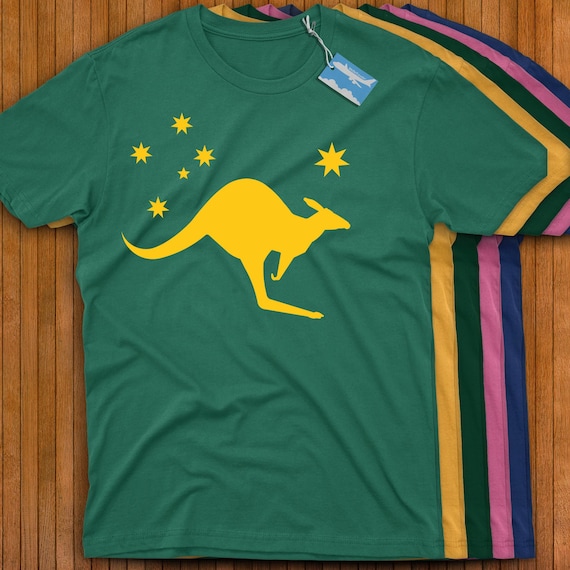Australia Kangaroo National Flag Shirt! Official 1979 Green