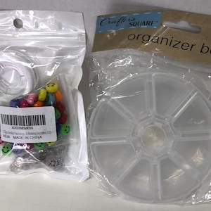 100 pieces Smiley Face acrylic beads/ Smiley Face Bracelet making Kit/ Bracelet kit